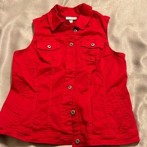 Preowned red long vest